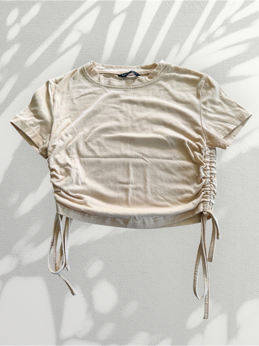 🧸 Neutral Ruched Crop Top 🧸
